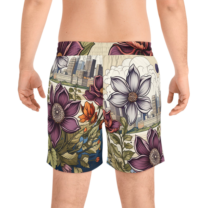 DaisyDreams Serenity Men's Mid-Length Swim Shorts (AOP)