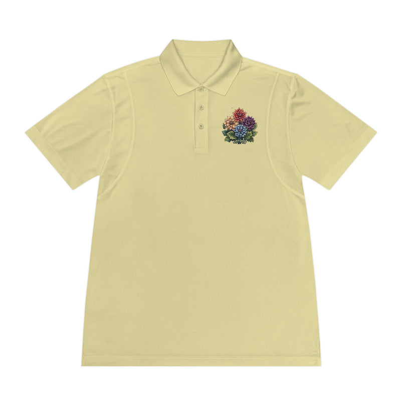 VintageVerve Floral Fusion Men's Sport Polo Shirt