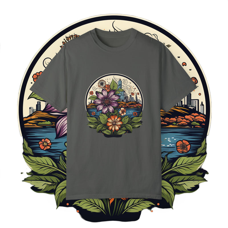 TimelessTropic Bloom Comfort Oversized Unisex Garment-Dyed T-shirt