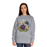 VintageVibrance Floral Comfort Unisex Crew Sweatshirt