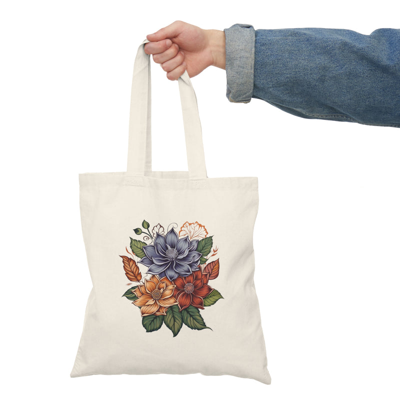 FloralVerve Elegant Petal Natural Tote Bag