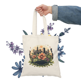 RetroRadiance Floral Elegance Natural Tote Bag