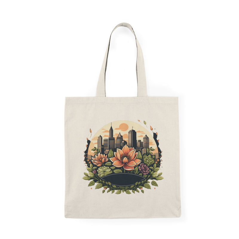 RetroRadiance Floral Elegance Natural Tote Bag