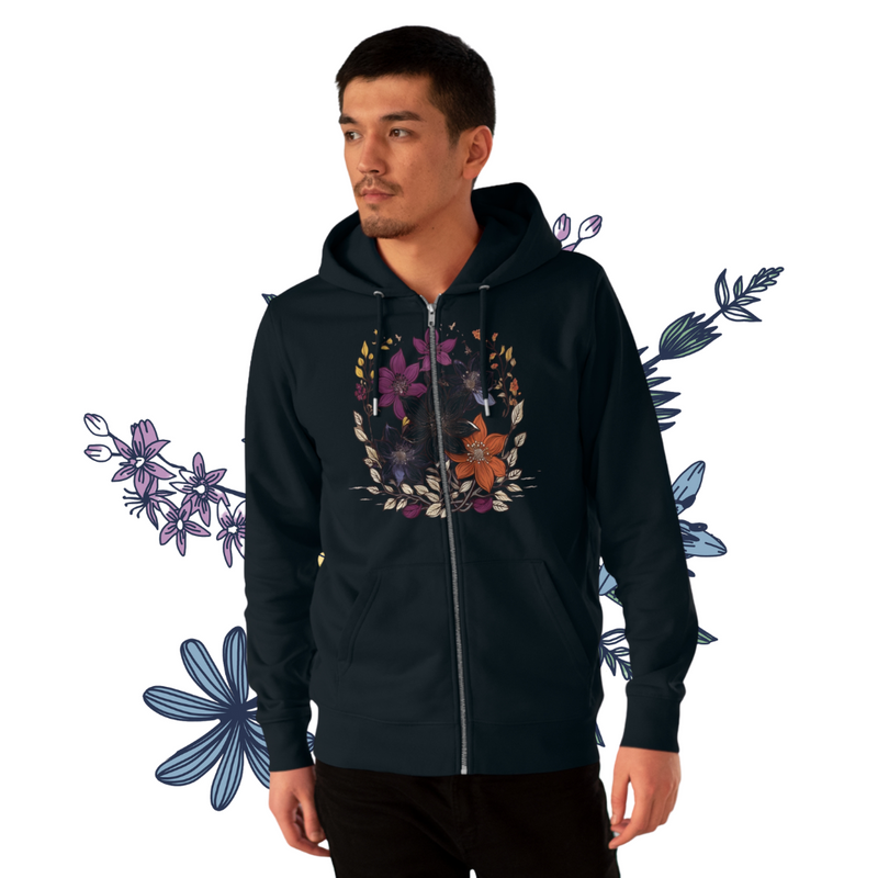 Vintage Floral Sanctuary Men's Cultivator Zip Hoodie