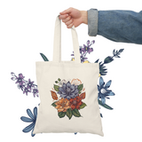 FloralVerve Elegant Petal Natural Tote Bag