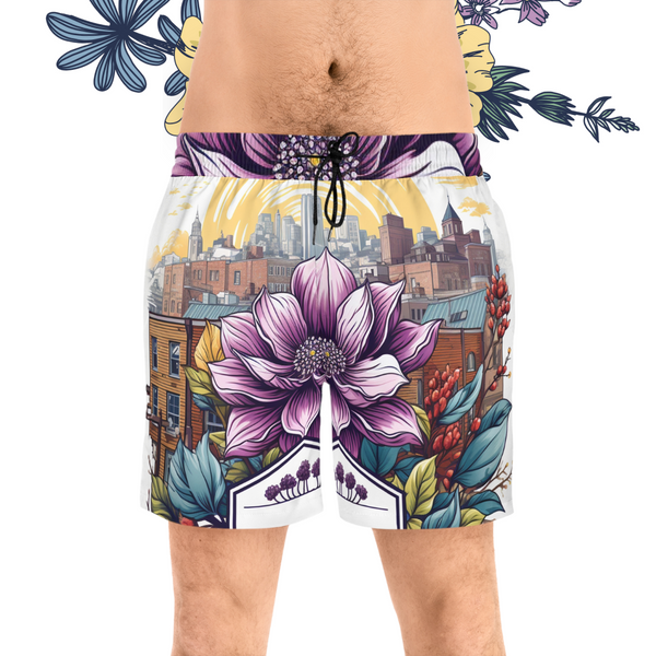 WhimsicalWildflower Eleganza Men's Mid-Length Swim Shorts (AOP)