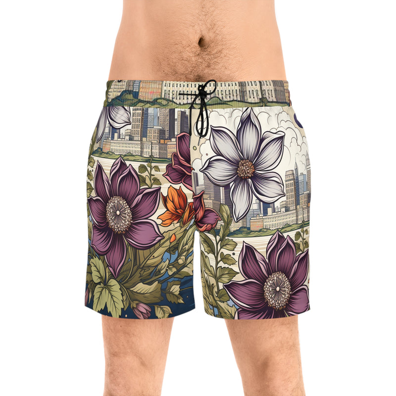 DaisyDreams Serenity Men's Mid-Length Swim Shorts (AOP)