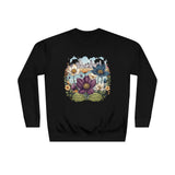 VintageVibrance Floral Comfort Unisex Crew Sweatshirt