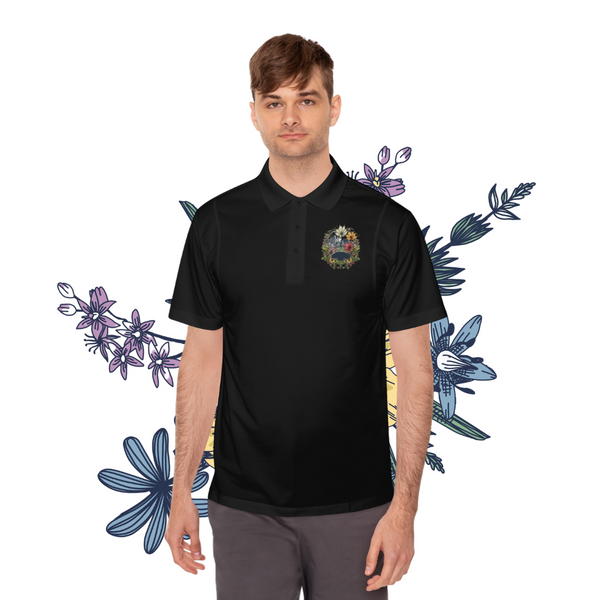 AntiqueAthlete Retro Floral Fusion Men's Sport Polo Shirt