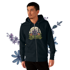 HarvestHaven Vintage Petal Men's Cultivator Zip Hoodie