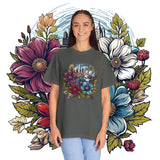 WhimsicalWildflower Bloom Haven Oversized Unisex Garment-Dyed T-shirt