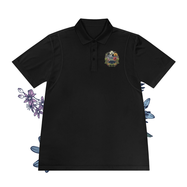 AntiqueAthlete Retro Floral Fusion Men's Sport Polo Shirt