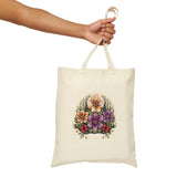 GardenGlam Bloom Cotton Canvas Tote Bag