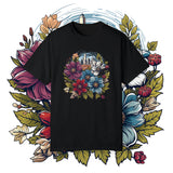 WhimsicalWildflower Bloom Haven Oversized Unisex Garment-Dyed T-shirt