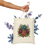 PetalCanvas Blossom Cotton Canvas Tote Bag