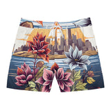 PeachyPetals Charm Men's Mid-Length Swim Shorts (AOP)