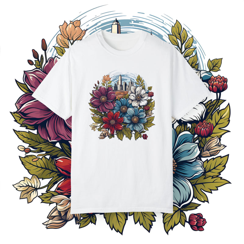 WhimsicalWildflower Bloom Haven Oversized Unisex Garment-Dyed T-shirt